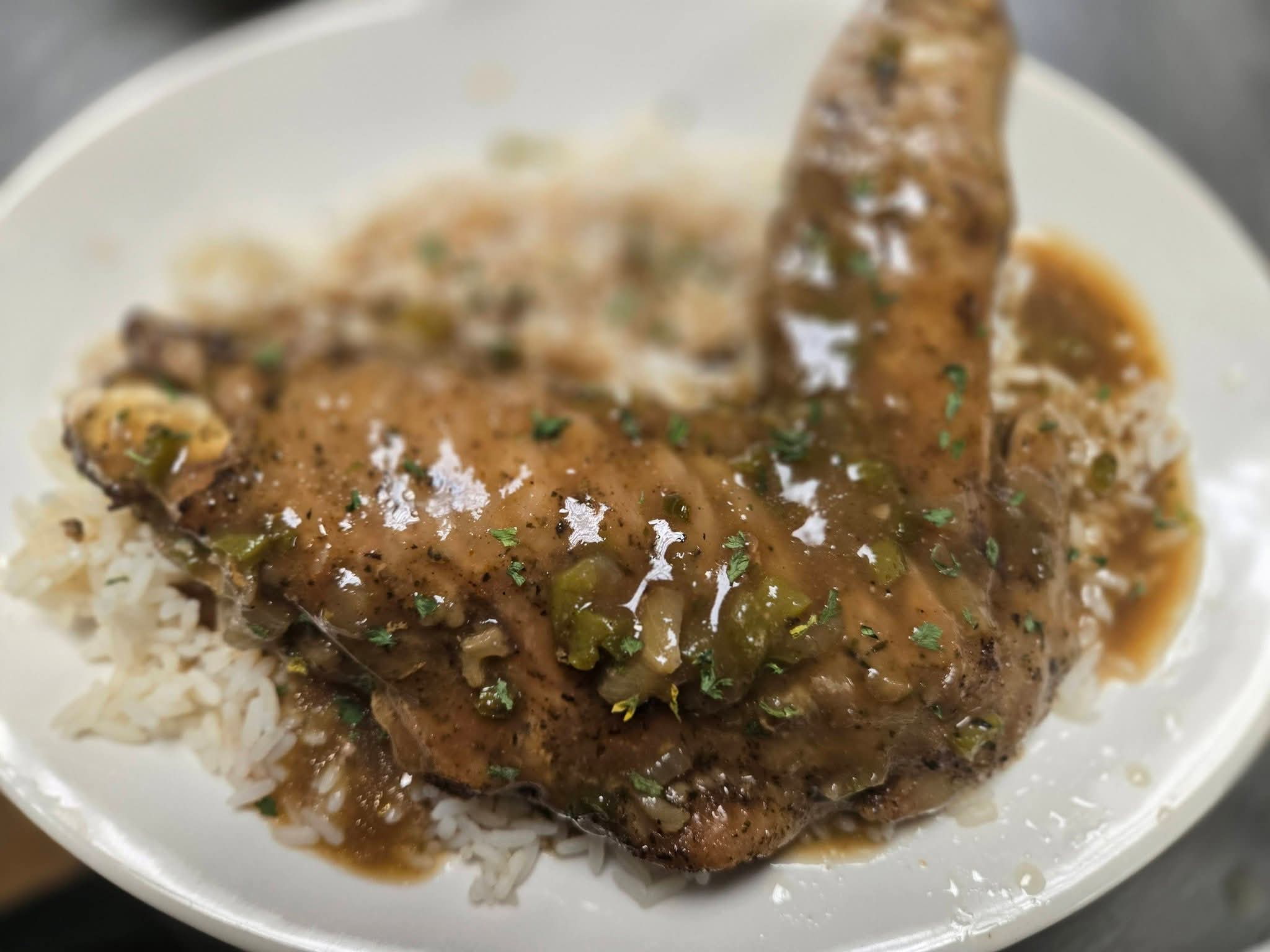 Smothered Turkey Wing with Gravy & Rice